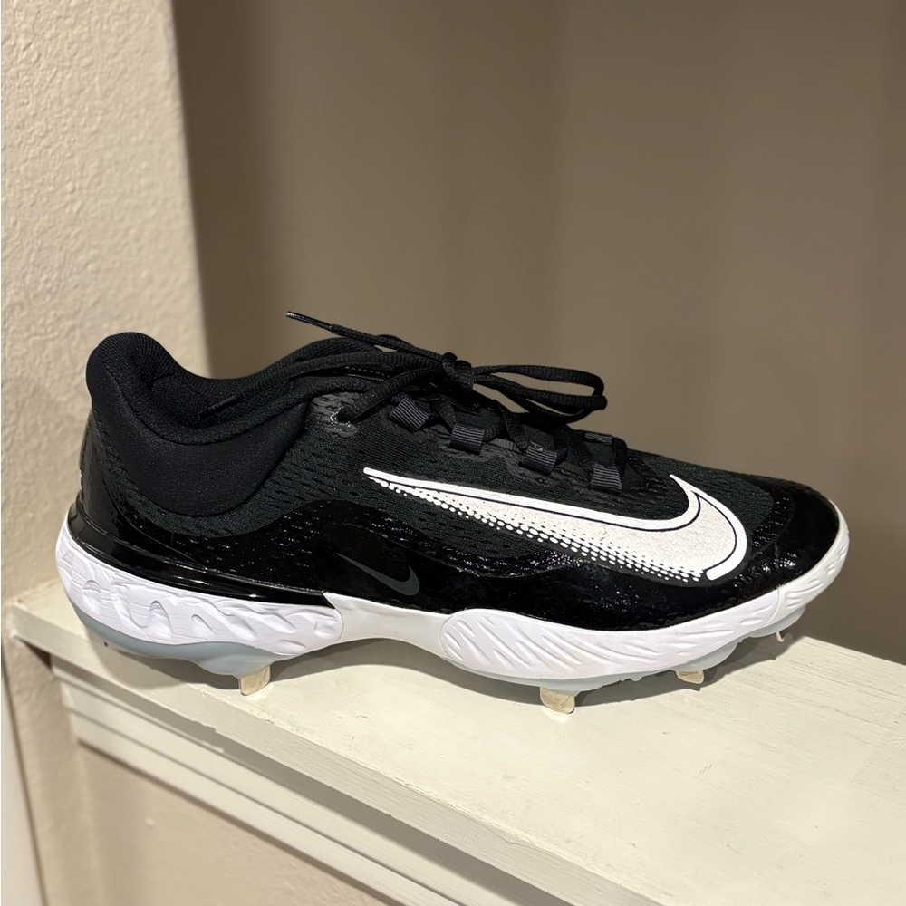 Nike Men’s Alpha Huarache Elite 4 Black White Size 13 Baseball Cleats DJ6521-001 - Picture 2 of 9